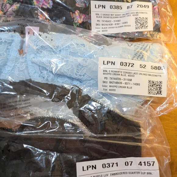 3 bra bundle Savage x Fenty 40DDD NWT unlined lace - Picture 2 of 8